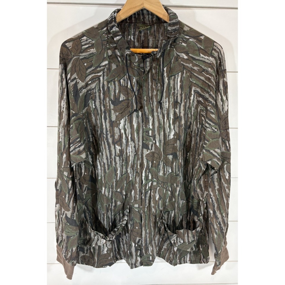 VTG 80s Spartan RealTree Shirt Jacket Size L Camo Stealthscreen Full-Zip Hunting